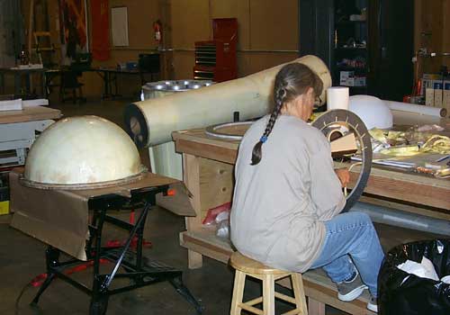 Sue working on washers